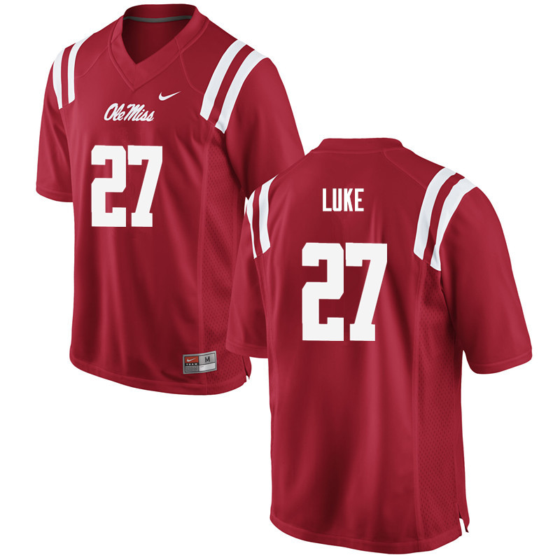 Cale Luke Ole Miss Rebels NCAA Men's Red #27 Stitched Limited College Football Jersey OYN1558RA